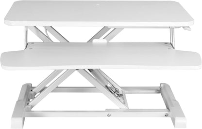 VIVO 26 inch Desk Converter, K Series, Height Adjustable Sit to Stand Riser, Dual Monitor and Laptop Workstation with Keyboard Tray, Black, DESK-V026KB