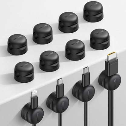 6Pack Rotatable Cord Organizer, Spring Cable Clips - Lamicall [1s Lock] Cord Holder, Desk Phone Charger Cable Management, Adhesive Wire Organizer Keeper for Nightstand, Home Office Accessories