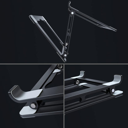 Laptop Stand for Desk - Adjustable Laptop Holder, Portable Laptop Riser with Multi-Angle Height Adjustable Computer Stand for MacBook Air/Pro and More Notebooks 10-17.3" - Grey
