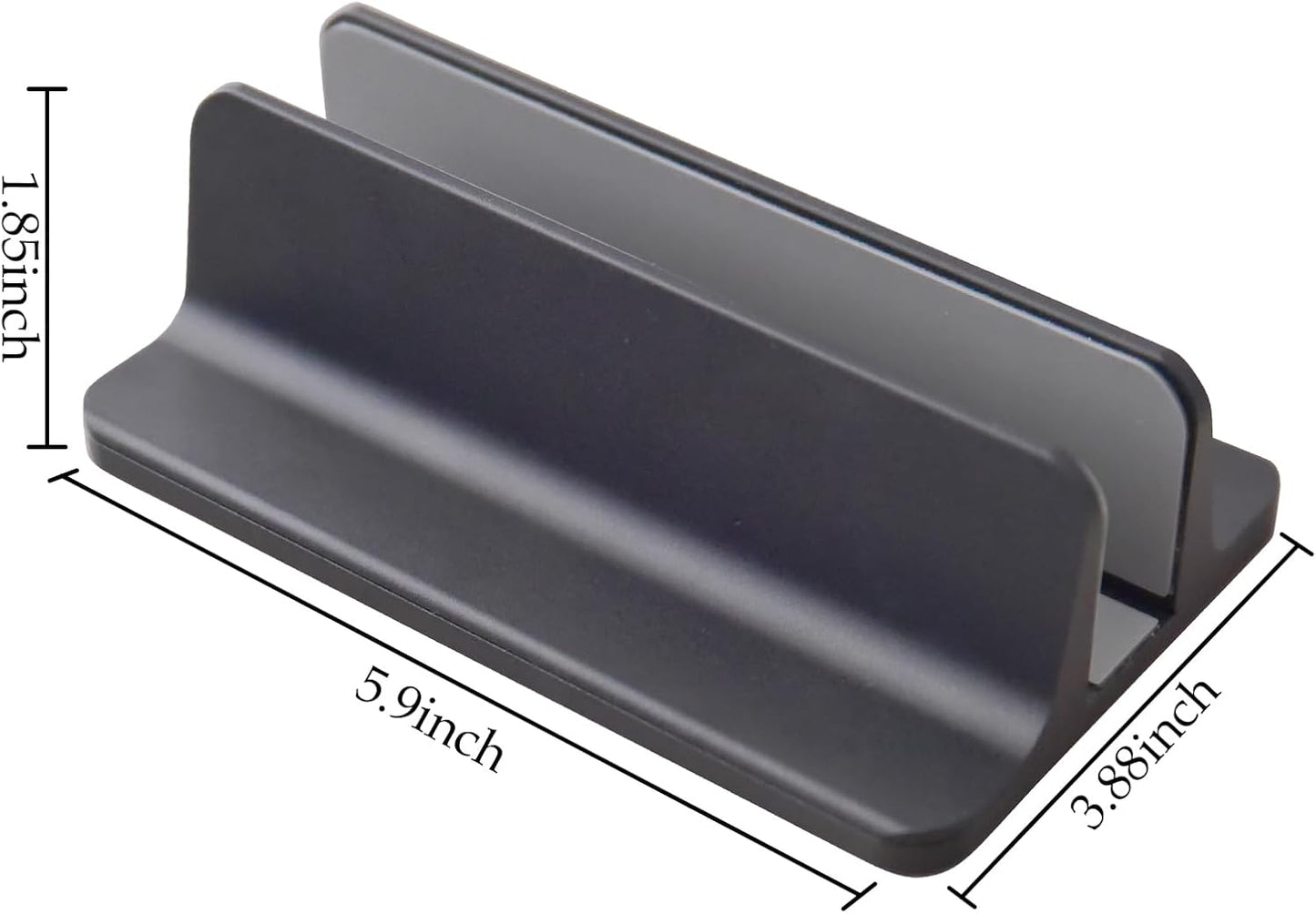 Vertical Laptop Stand Holder, Desktop Aluminum Stand for MacBook with Adjustable Dock Size, Fits All MacBook, Surface, Chromebook and Gaming Laptops (Up to 17.3 inches), Silver