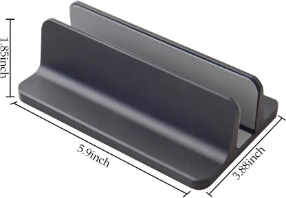 Vertical Laptop Stand Holder, Desktop Aluminum Stand for MacBook with Adjustable Dock Size, Fits All MacBook, Surface, Chromebook and Gaming Laptops (Up to 17.3 inches), Silver