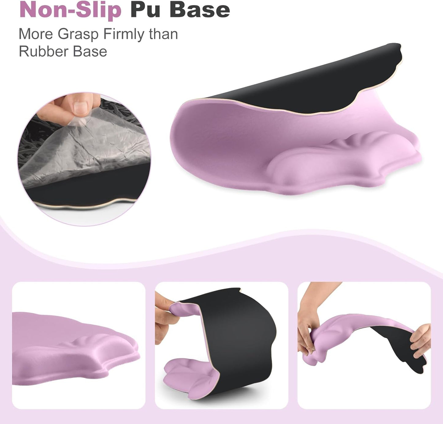 Keyboard Wrist Rest and Mouse Pad with Wrist Support Set, Ergonomic Leaf Shape Mouse Pad with Non-Slip Base, Pain Relief Memory Foam Mousepad for Computer,Laptop,Home Office, Green