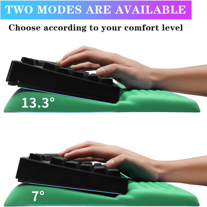 Computer Keyboard Stand with Wrist Rest, Ergonomic Tilted Keyboard Holder - Keyboard Riser with Wrist Pad - Keyboard Tray Support for Office Home - Black