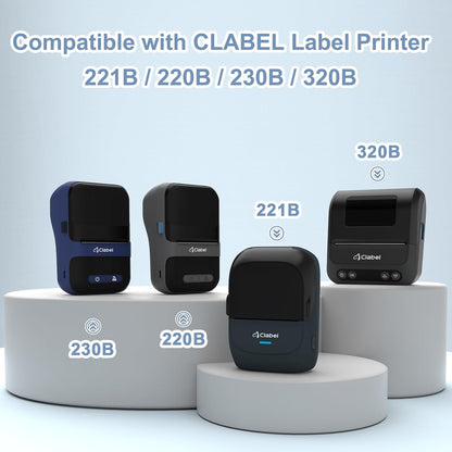 Clabel Printable White Cable Labels 6 Rolls of Thermal Self-Adhesive Paper Labels Tape, 25x78mm (1"x3") 100 Sheets Per Roll, Black Print on White Sticker Tags Durable
