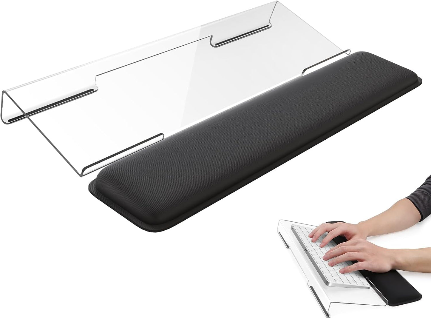 Laborio Computer Keyboard Wrist Rest Stand for Desktop, Keyboard Holder for Easy Typing with Wrist Pad for Office Desk, Home, School (Pink)