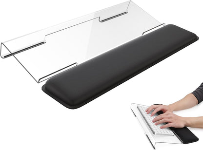 Laborio Computer Keyboard Wrist Rest Stand for Desktop, Keyboard Holder for Easy Typing with Wrist Pad for Office Desk, Home, School (Pink)