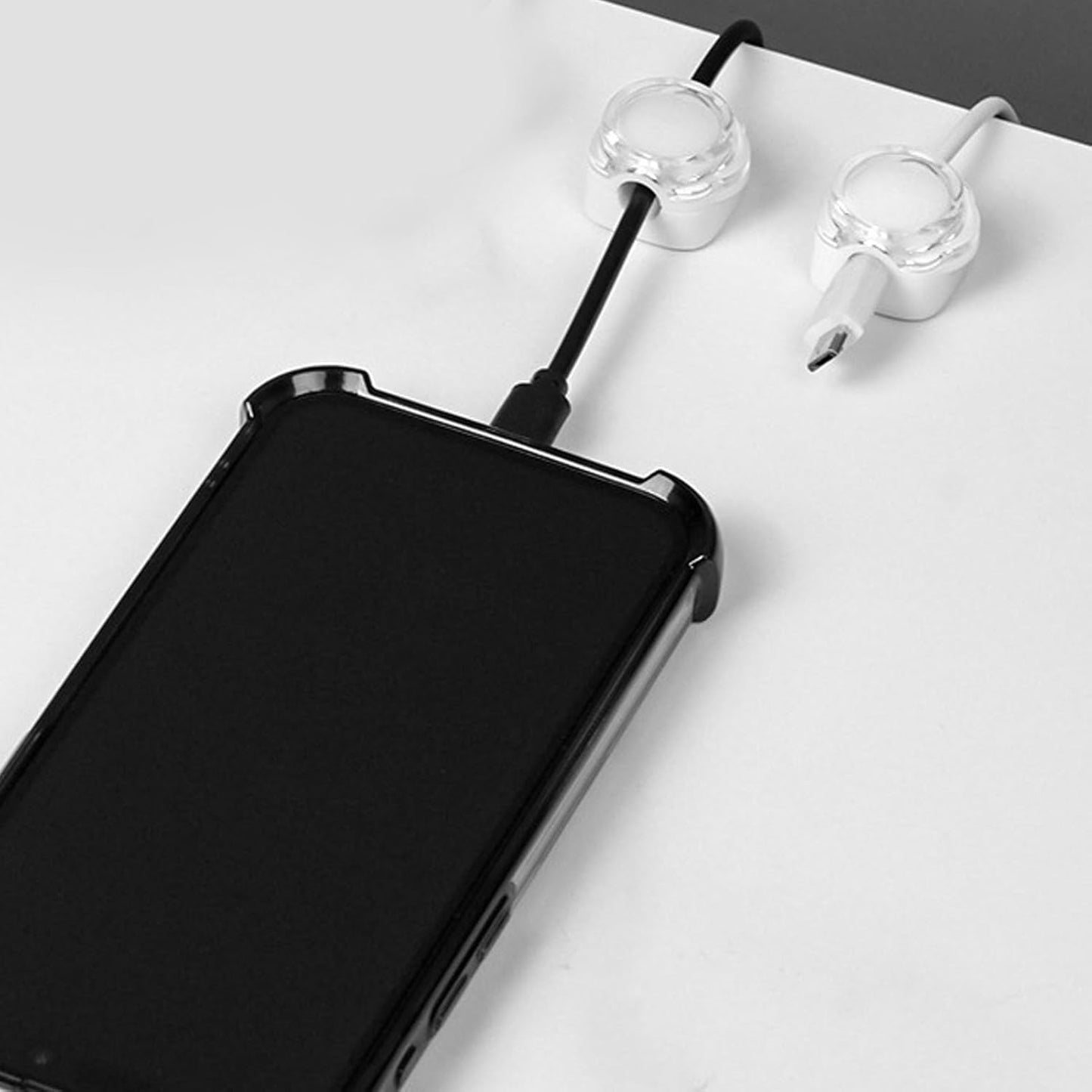 6 Pcs Magnetic Cable Organizer, Desk Cable Keeper Cord Clip Holder with Traceless Tape Magnetic Clip Design 7.5mm Cable Slot (White)