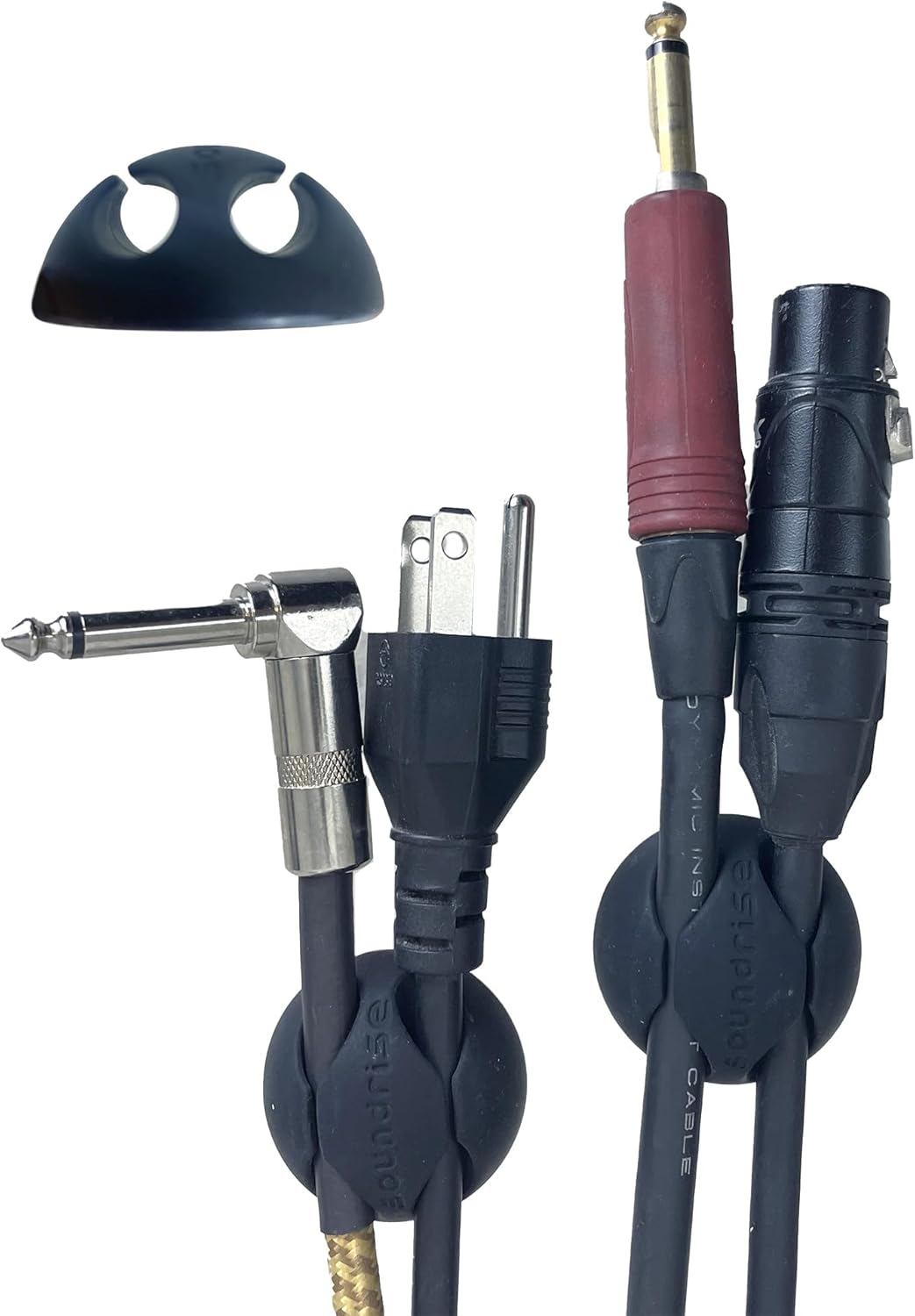 Soundrise Cable Domes Pro-Audio Cable Organizer (Pack of 4) - 1.5" Silicone Adhesive Cable Holder - Studio Cord Management Clips - Fits XLR, 1/4" & Cables for Studio Monitors, Subwoofers & Music Gear