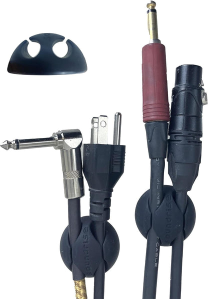 Soundrise Cable Domes Pro-Audio Cable Organizer (Pack of 4) - 1.5" Silicone Adhesive Cable Holder - Studio Cord Management Clips - Fits XLR, 1/4" & Cables for Studio Monitors, Subwoofers & Music Gear