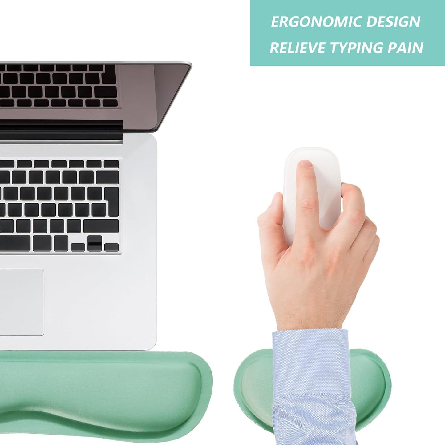 Keyboard Wrist Rest Mouse Wrist Support Set, Memory Foam Wrist Rest Pad for Computer Laptop Keyboard Mouse, Ergonomic Wrist Cushion Support for Typing Pain Relief, Gaming Home Office, Purple