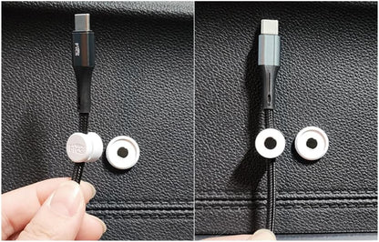 FICS Magnetic Cable Organizer Clips — 4PCS Adhesive Cord Holder for Desk, Wall, Car & Home Cable Management, White