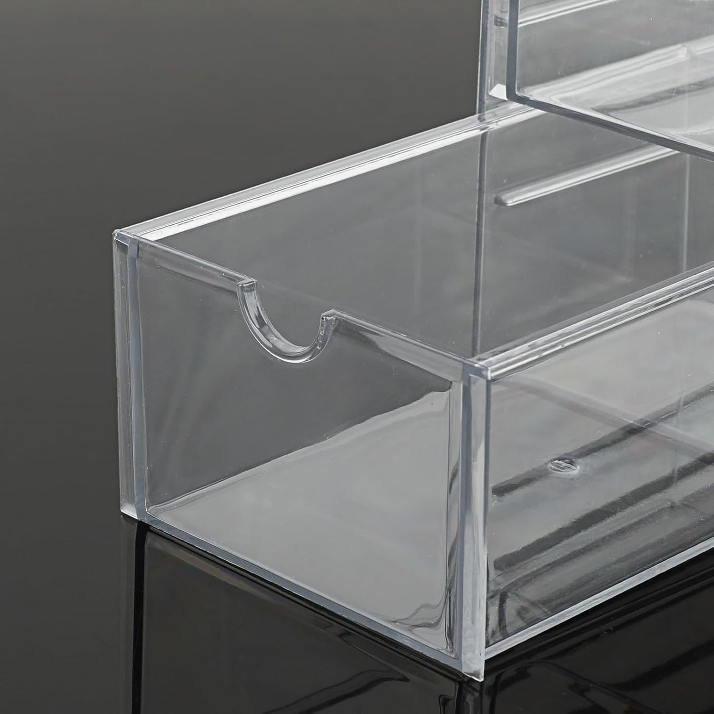 Hipiwe Plastic Drawer Organizer Clear Desktop Drawers Box with 6 Pull Out Drawer Compact Storage Box for Cabinet Vanity Bathroom Bedroom Pantry Shelf Office Closet Organization