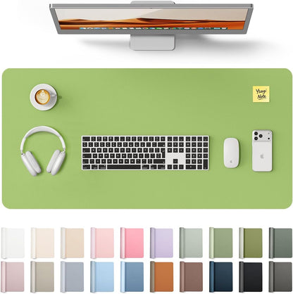 YSAGi Leather Desk Protector, Office Mat, Large Mouse Mat, Non-Slip PU Leather Blotter, Laptop Pad, Waterproof Writing Pad for Office and Home (Light Pink, 23.6" x 13.8") - Colors B