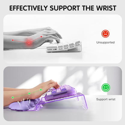 Ergonomic Keyboard Wrist Rest,Adjustable Tilt Stand Combo,Pink Acrylic Cloud Comfort Wrist Support, Customizable Width Riser for Home,Office Desk - Portable Comfortable Typing (Pink)