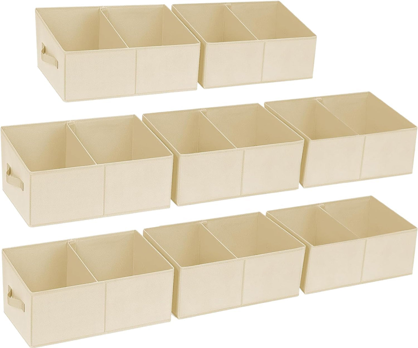 DIMJ Closet Storage Bins, 6 Pack Storage Baskets for Shelves, Foldable Closet Organizer with Handle, Linen Closet Organizers and Storage for Clothes, Toys, Towel, Books (Black)