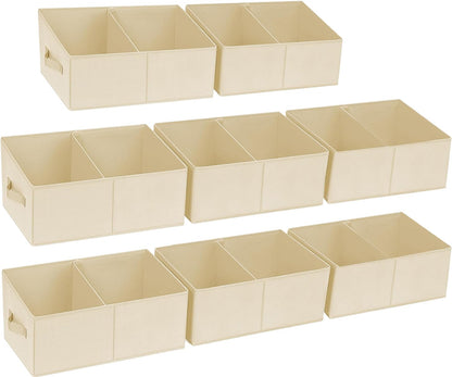 DIMJ Closet Storage Bins, 6 Pack Storage Baskets for Shelves, Foldable Closet Organizer with Handle, Linen Closet Organizers and Storage for Clothes, Toys, Towel, Books (Black)