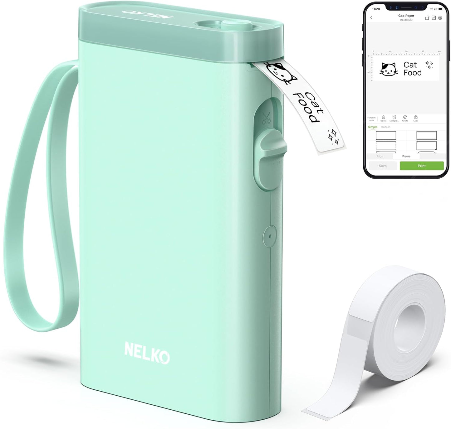 Nelko Label Maker Machine with Tape, P21 Bluetooth Label Printer, Wireless Mini Label Makers with Multiple Templates for School Office Home, White