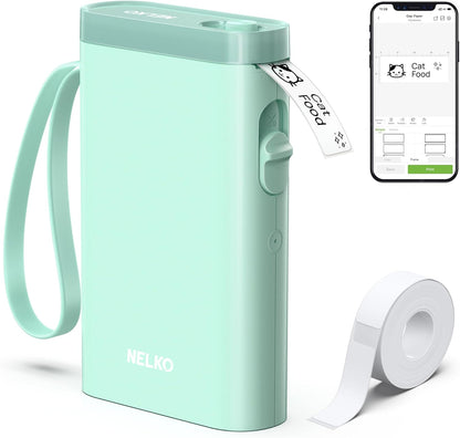 Nelko Label Maker Machine with Tape, P21 Bluetooth Label Printer, Wireless Mini Label Makers with Multiple Templates for School Office Home, White