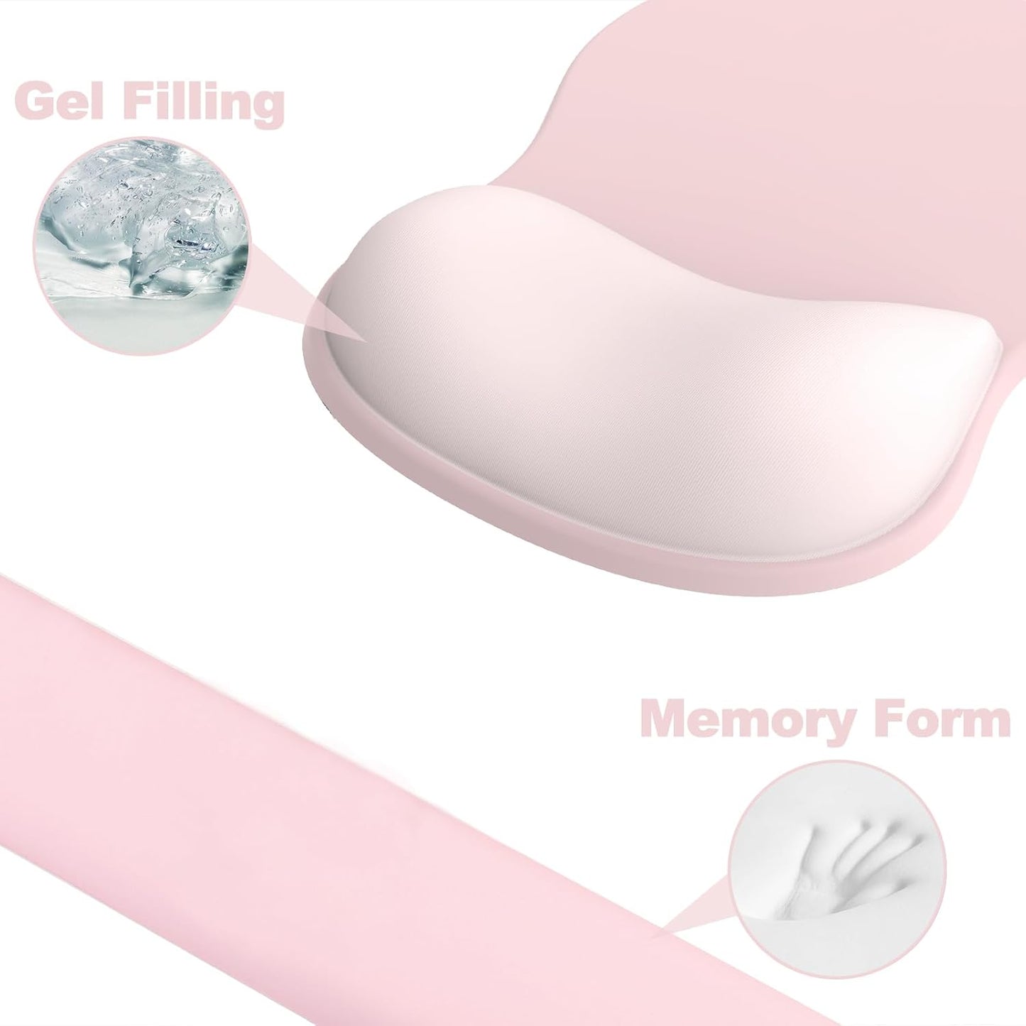 Ergonomic Mouse Pad with Wrist Rest and Keyboard Wrist Rest, Black Mousepad and Wrist Rest for Computer Keyboard, Pain Relief, Non-Slip PU Base, Gel Mouse Pad with Wrist Support for Gaming, Office