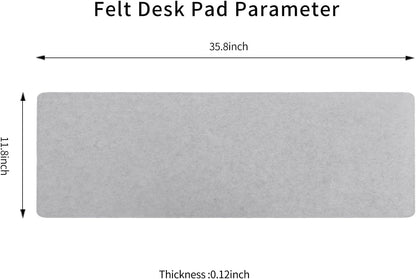 Felt Desk Mat | Computer Mat for Desk(36x12Inches) | Large Felt Mouse Pad and Keyboard Mat | Desk Protector for Office | Dark Gray