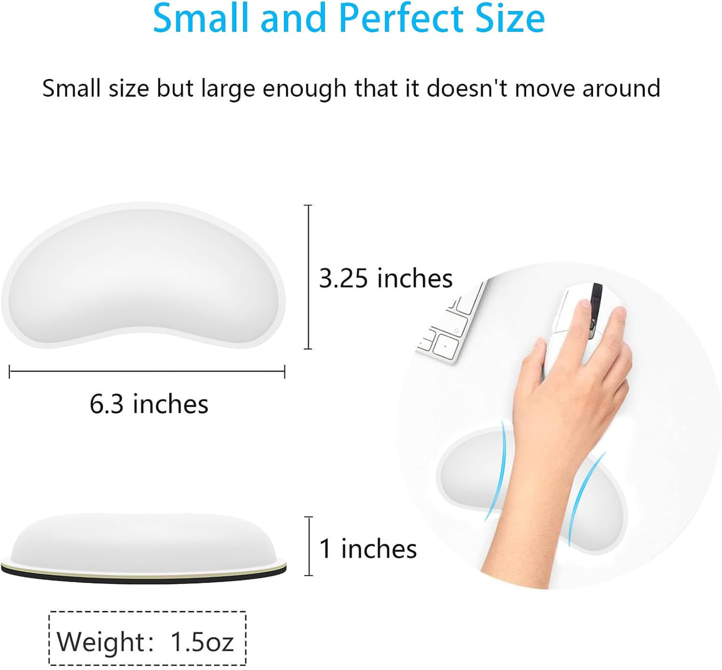 Dapesuom Keyboard Wrist Rest Set, Cute PU Leather Wrist Cushion for Computer Keyboard and Mousepad, Memory Foam Mouse Pad Rests Support with Non-Slip Base for Typing Pain Relief Laptop, Colonial White