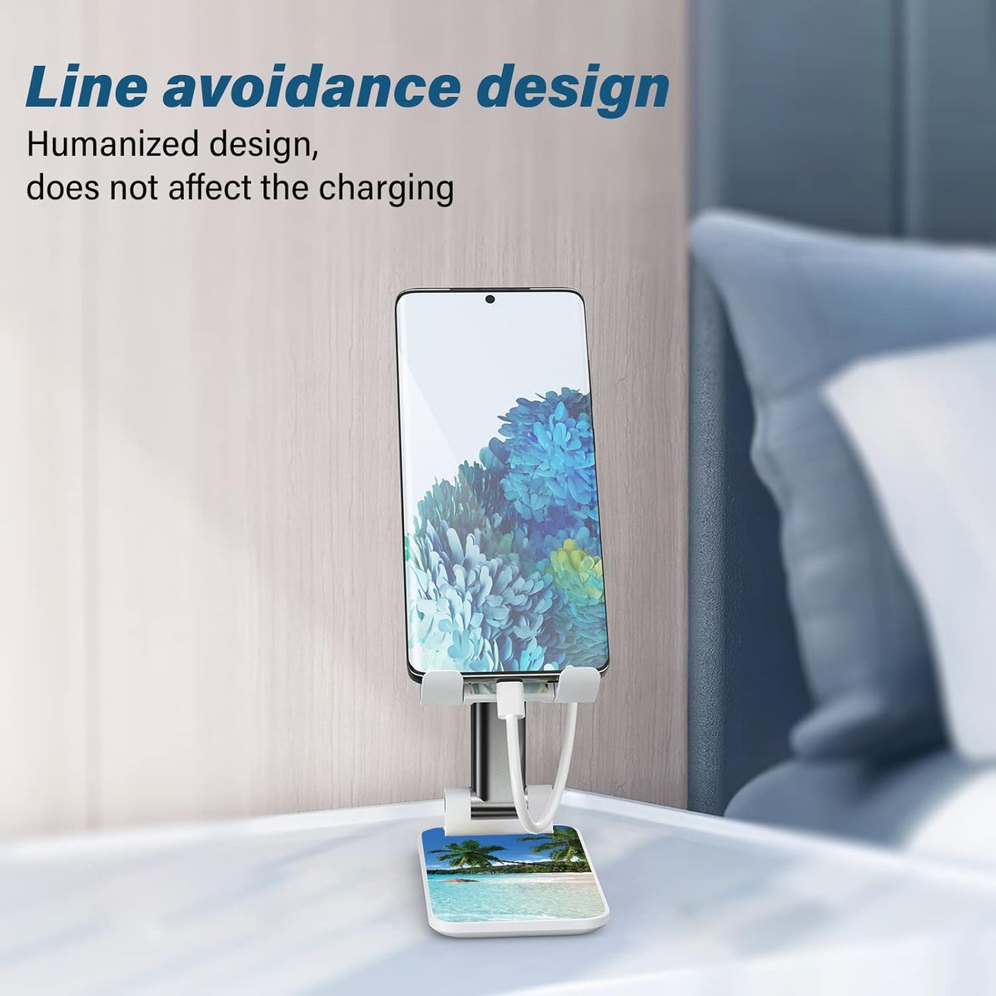 Desk Cell Phone Stand - Adjustable Angle-iPad Holder, Universal Compatible Phone Holder for Desk