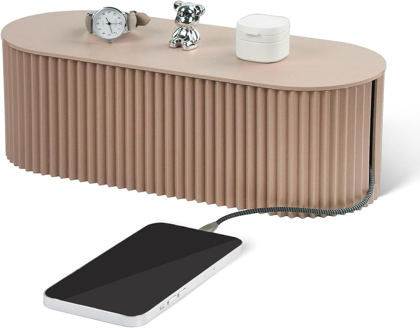 Large Cable Organizer Box for Power Strips, Surge Protectors, Chargers, TV Computer Wires - White