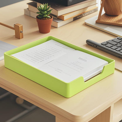 Letter-Size Tray, Desk Drawer Organizer, A4 Plastic Paper Tray, Plastic Paper Holder File Organizer for Office, School, Home Storage (Off-White)