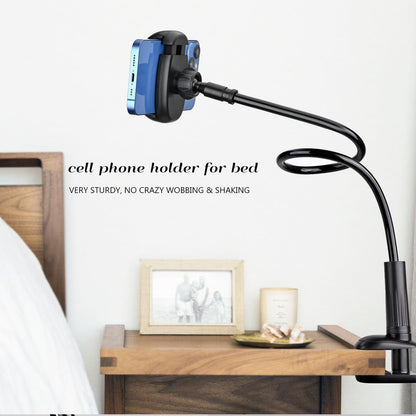 TONDA Phone Holder for Bed Desk, Gooseneck Phone Holder Stand with 33 inch Adjustable Flexible Long Arm Clip Clamp Bracket Mount for iPhone 15 Pro Max XR X 8 7 6 or Other 4-7" Devices