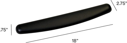 3M™ Compact Gel Wrist Rest for Keyboards, Soothing Gel Comfort, Product Protection, 18" Wide, Black