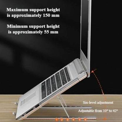 Adjustable Laptop Stand, Foldable Aluminum Laptop Riser for Desk, Portable Ergonomic Notebook Holder for 10-17 Inch Laptops, iPad & Tablet (Black,Aluminum Alloy)