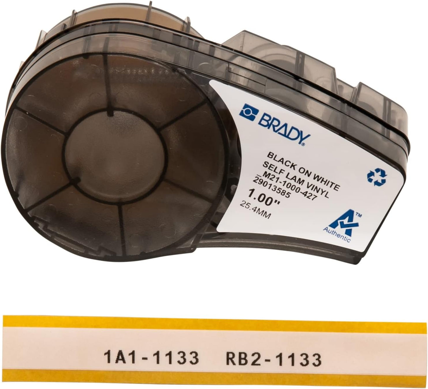 Brady Authentic (M21-750-427) Self-Laminating Wire Wrap for Control and Electrical Panels, Datacom Cable, Black on White- For M210, M210-LAB, M211, BMP21-PLUS and BMP21-LAB Printers, .75" W, 14' L