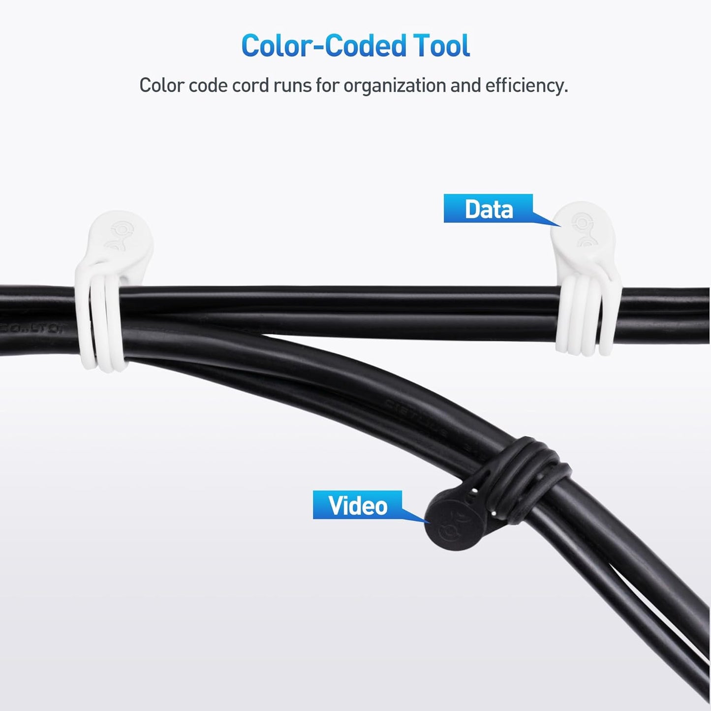 Cable Matters 10-Pack Ultra Strong Silicone Magnetic Cable Ties, Magnetic Cord Ties/ZipTies/Cord Organizer, Black and White