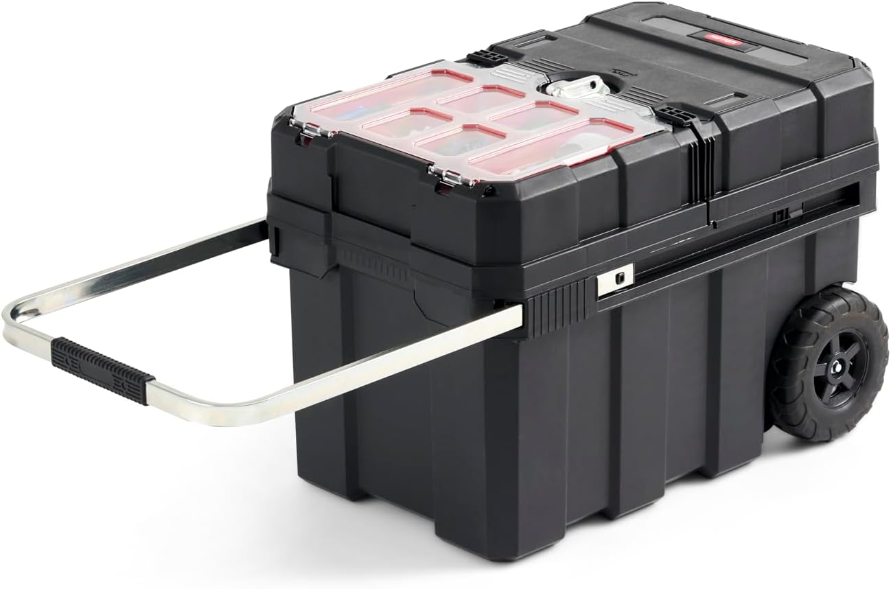 Keter Stack-n-Roll Two Drawer Tool Box for Small Parts and Power Tool Accessories, Fits Keter Modular Tool Storage System