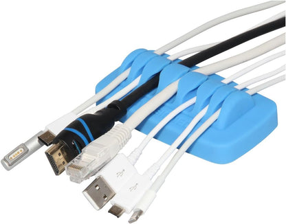 Heaviest Cable Organizer on The Market! Compact and Weighted Desktop Cord Holder and Cable Organizer, Eco-Friendly Silicone, No Bad Smell, Bundled with 4 Reusable Cable Ties! (Black)