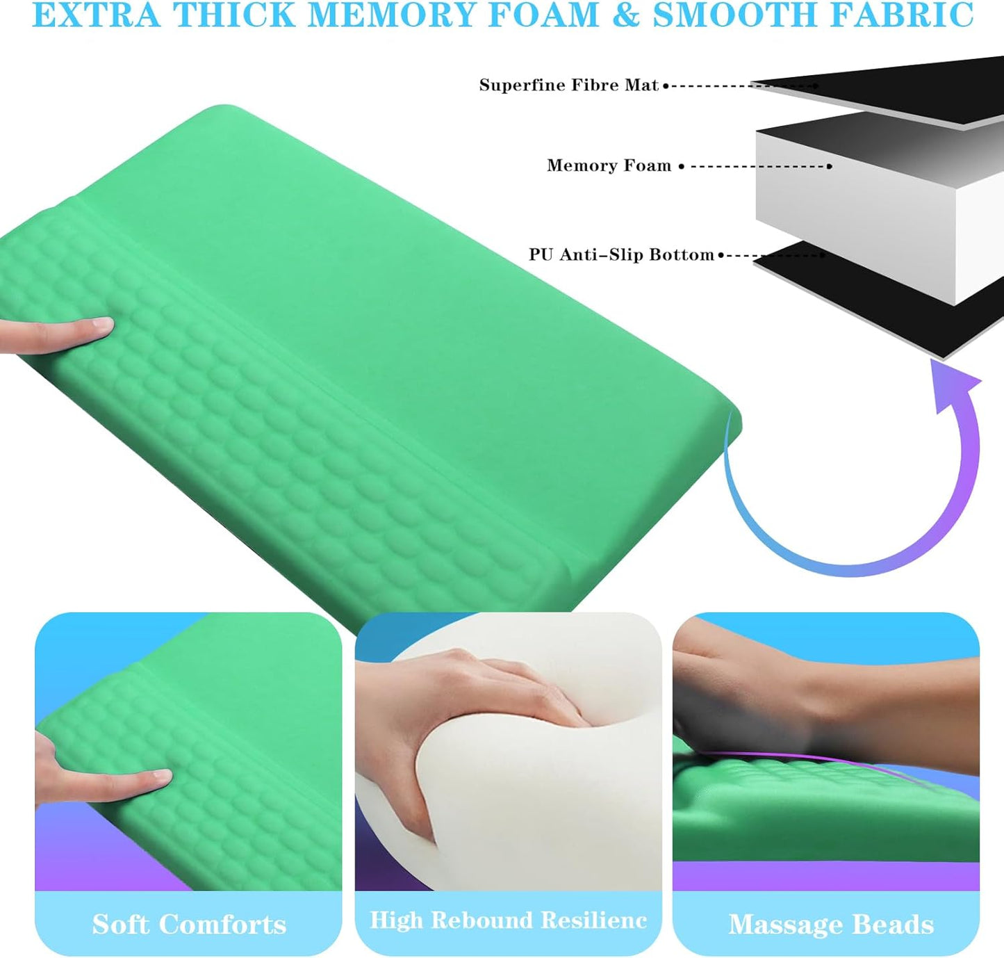 Computer Keyboard Stand with Wrist Rest, Ergonomic Tilted Keyboard Holder - Keyboard Riser with Wrist Pad - Keyboard Tray Support for Office Home - Black