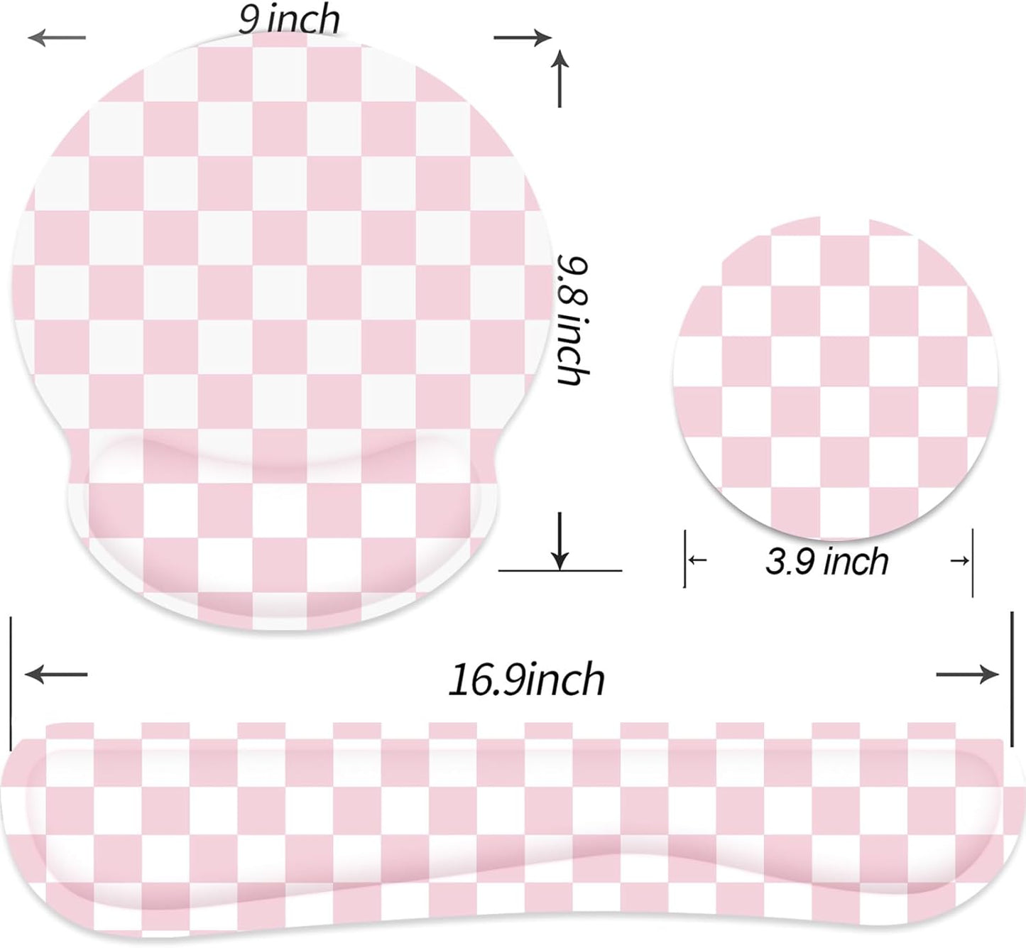 Ergonomic Mouse Pad with Wrist Rest and Keyboard Wrist Rest, Memory Foam Wrist Rest for Computer Keyboard, Easy Typing, Pain Relief, Mouse Pad Wrist Support for Gaming,Office, Laptop, Black Flower