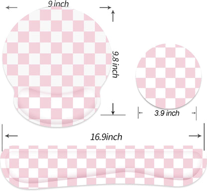 Ergonomic Mouse Pad with Wrist Rest and Keyboard Wrist Rest, Memory Foam Wrist Rest for Computer Keyboard, Easy Typing, Pain Relief, Mouse Pad Wrist Support for Gaming,Office, Laptop, Black Flower