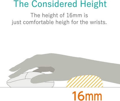 ELECOM Wrist Rest FITTIO Long Type Fatigue Reduction Ergonomic Design Comfortable Memory Foam Anti Skid White MOH-FTPWH