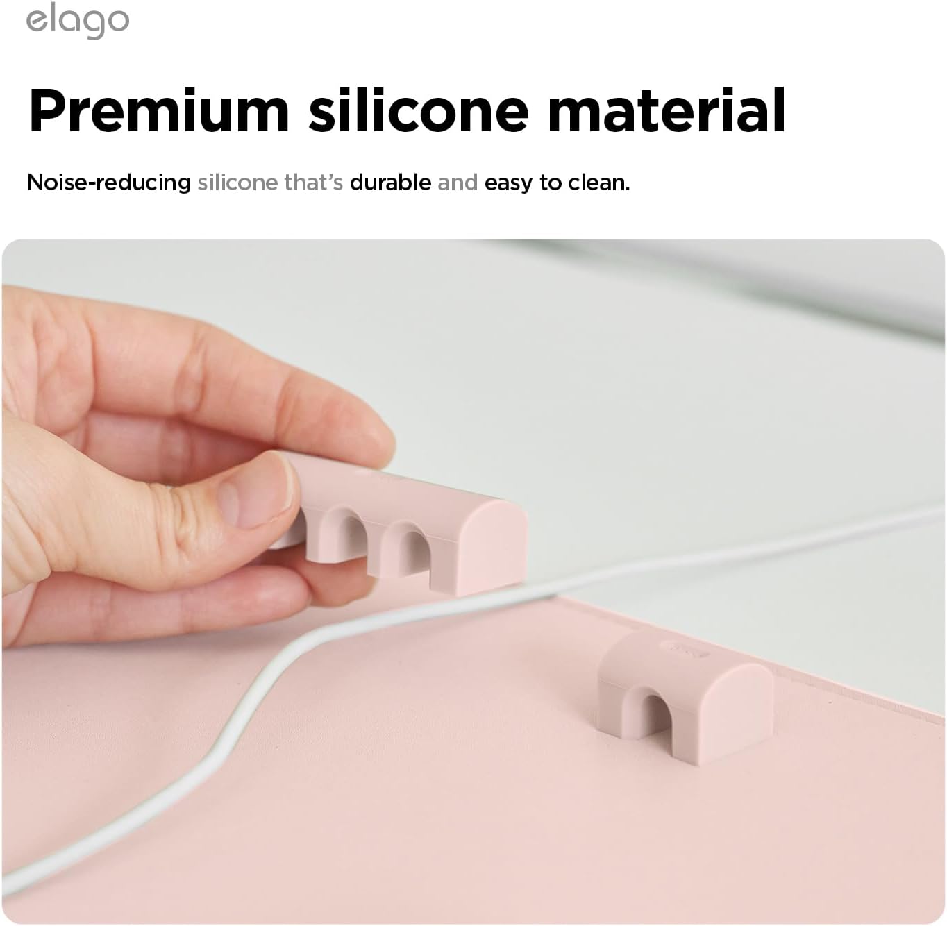 elago Magnetic Cable Management Organize 4 Cables, Powerful Magnets, Wire Holder Keeper Organizer Phone Home Office Desk Compatible with Magnetic Pad (1 Slot +3 Slot Set)[Stone]