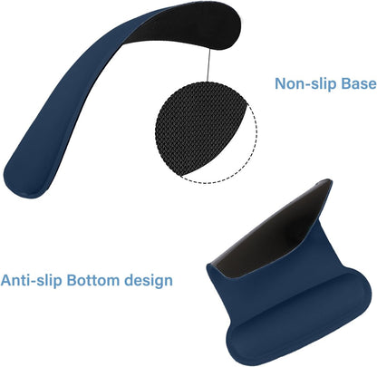 MOSISO Wrist Rest Support for Mouse Pad & Keyboard Set, Ergonomic Mousepad Non-Slip Base Home/Office Pain Relief & Easy Typing Cushion with Neoprene Cloth & Raised Memory Foam, Apricot