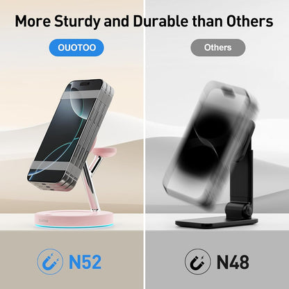 New 3 in 1 Charging Station for Apple Compatible with Magsafe Charger Stand for iPhone 17 16 15 14 13 12 Wireless Charging Station for AirPods Wireless Charger for iWatch Series
