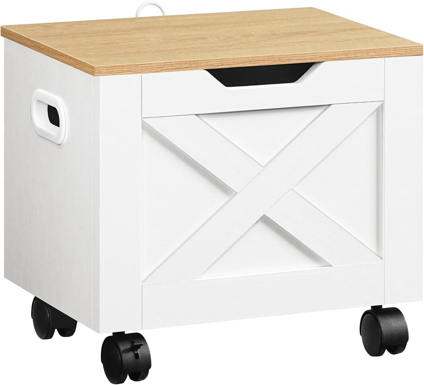 MAHANCRIS Rolling Filing Cabinet, Small File Cabinet Under Desk with Single Drawer, Hanging File Organizer for A4/Letter-Size Documents, Organizer Box, for Home Office, Rustic Brown FCRB4001