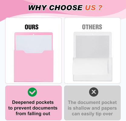 Feifeiya 2 Pcs Magnetic File Folder Wall Hanging Holder Large Pocket Paper Magazine Mail Organizer for Refrigerator Classroom Locker Whiteboard(Vertical,Purple Color,12.2 x 9.4 Inches)