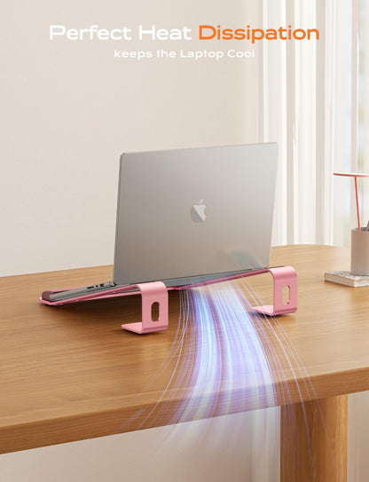 LOXP Laptop Stand for Desk, Metal Laptop Stand with Wrist Support, Ergonomic Detachable Laptop Riser, Aluminum Lectern, Computer Stand for MacBook Air Pro, HP, Dell, XPS, HP (10-17") Laptops - Black