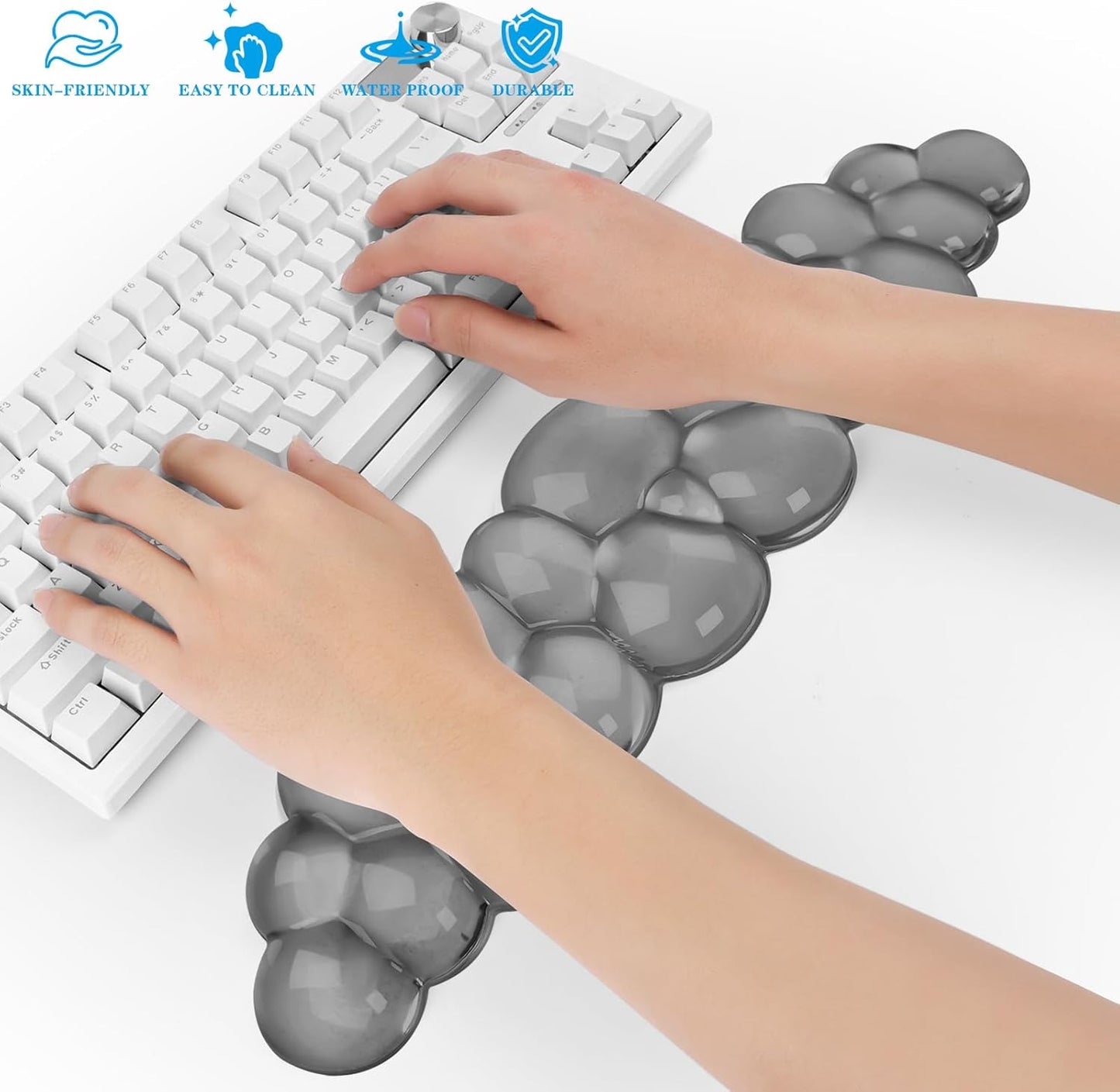 Gel Cloud Keyboard and Mouse Wrist Rest, Cute Wrist Support and Arm Support Keyboard Rest for Keyboard and Mouse Typing Pain Relief，Suitable for Office/Computer/Laptop/Gaming (Pink)