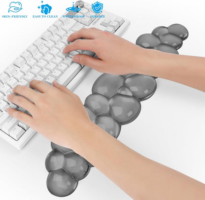 Gel Cloud Keyboard and Mouse Wrist Rest, Cute Wrist Support and Arm Support Keyboard Rest for Keyboard and Mouse Typing Pain Relief，Suitable for Office/Computer/Laptop/Gaming (Pink)