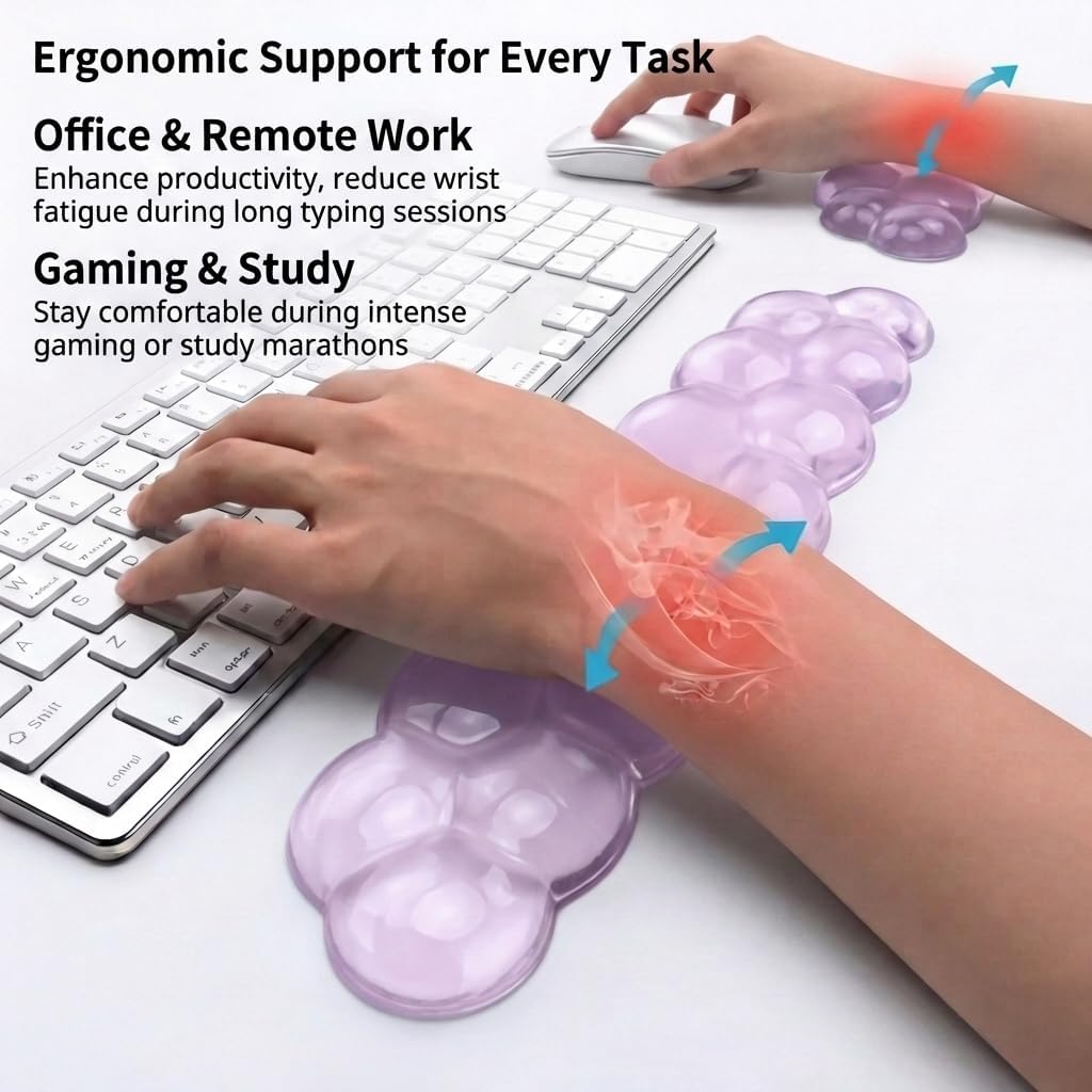 Ultimate Cute Ergonomic Wrist Rest – Instant Relief, Cloud-Like Comfort, Premium Silicone & TPU, Ultra-Soft, Durable, Gift-Boxed for Office, Study, Gaming & More