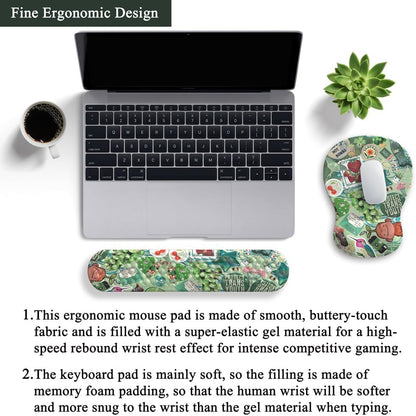 Ghost Book Mousepad with Wrist Rest Halloween Computer Keyboard Mouse Pad Black Cute, Mouse Pad with Wrist Rest for Computer Keyboard, 2 In1 Mousepad with Wrist Support Easy Typing&Relieve Wrist Pai