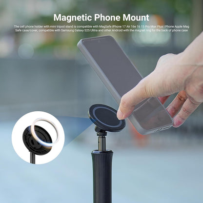 NEEWER Basics Cell Phone Stand for Desk, Adjustable Phone Holder Clamp with Weighted Metal Base, Office Table Phone Mount Compatible with iPhone 16 15 Pro Max Plus Samsung for Video Recording, ST006